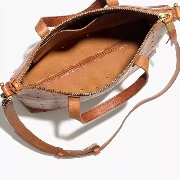 Madewell Chocolate Brown The Transport Crossbody Bag: Geo Holepunch Edition - Picture 14 of 15